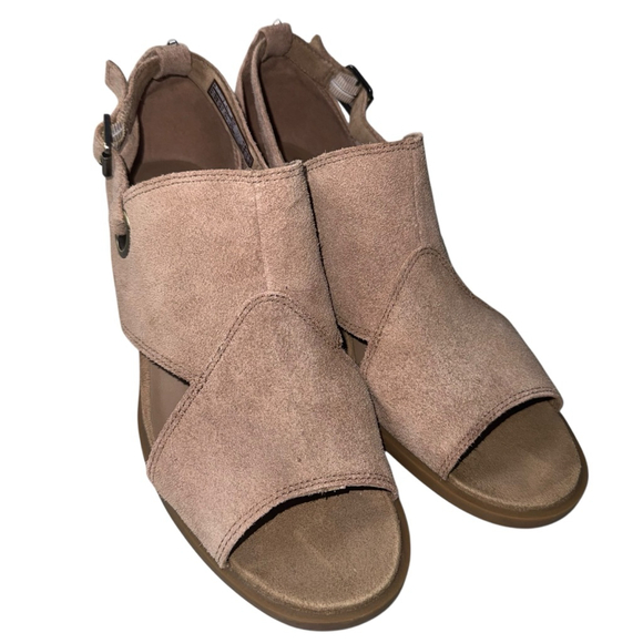 Koolaburra by UGG Shoes - Koolaburra by UGG Kaiah Suede Block Heel Ankle Strap Sandals 8.5 Amphora